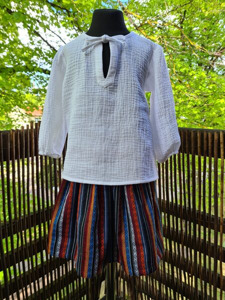 Muslina blūze- balta 92, 128, 152 pieejami