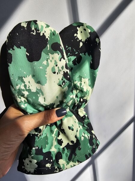 Softshell ziemas cimdi - zaļā kamuflāža