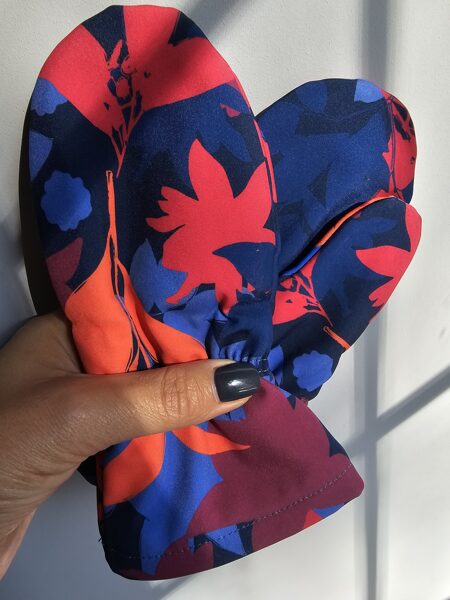 Softshell ziemas cimdi - zils, bordo, orandžas lapad